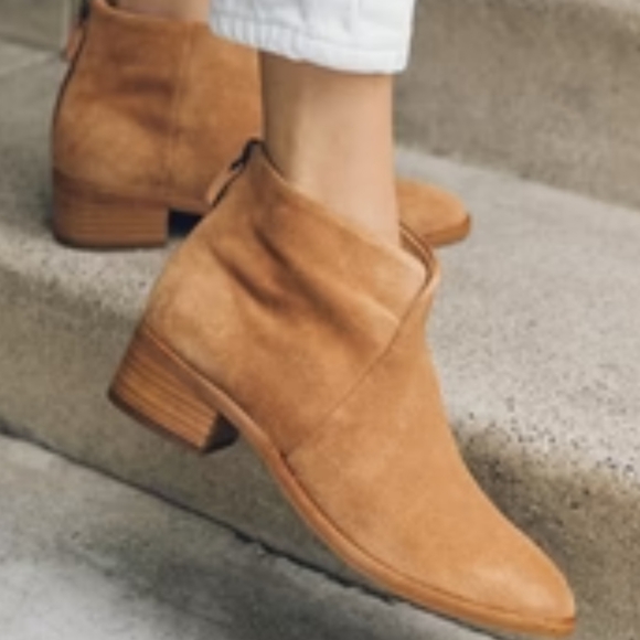 Soludos Shoes - Soludos Venetian Ankle Bootie Suede Leather Tan Brown - Size 6.5